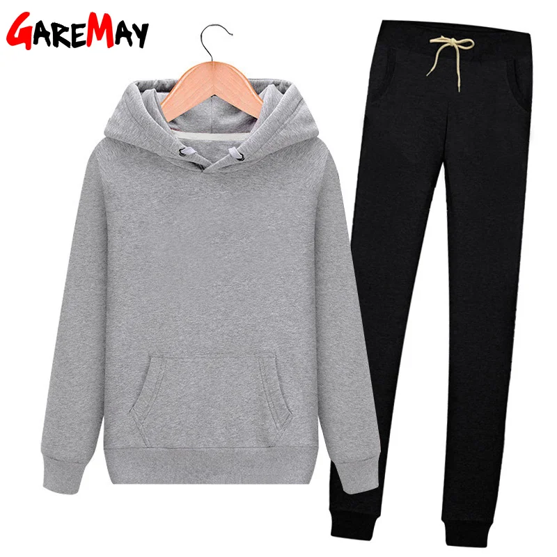 المرأة القطن رياضية ضرر العرق السراويل و هوديي مجموعة النساء عارضة طويلة الأكمام 2 قطعة إمرأة بدل رياضية رجالي وحريمي تتسابق مقنعين