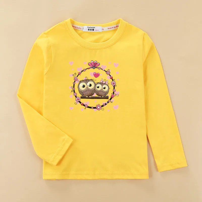 Детская футболка с длинными рукавами из хлопка для маленьких девочек, футболка для сна с единорогом красивая детская одежда с принтом повседневные футболки, футболка - Цвет: Yellow1