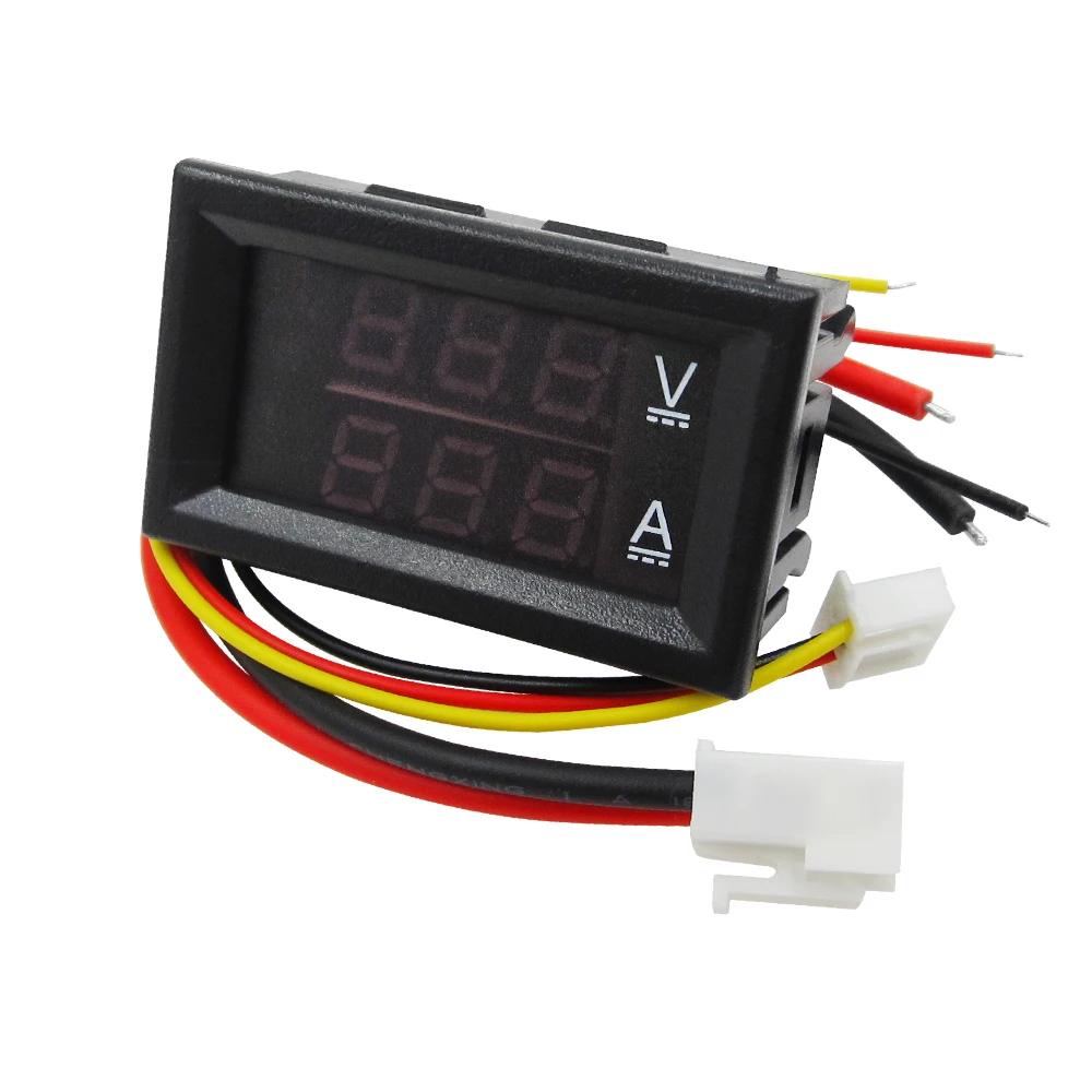 

DC 0-100V 10A Digital Voltmeter Ammeter Dual Display Voltage Detector Current Meter Panel Amp Volt Gauge 0.28" Red Blue LED