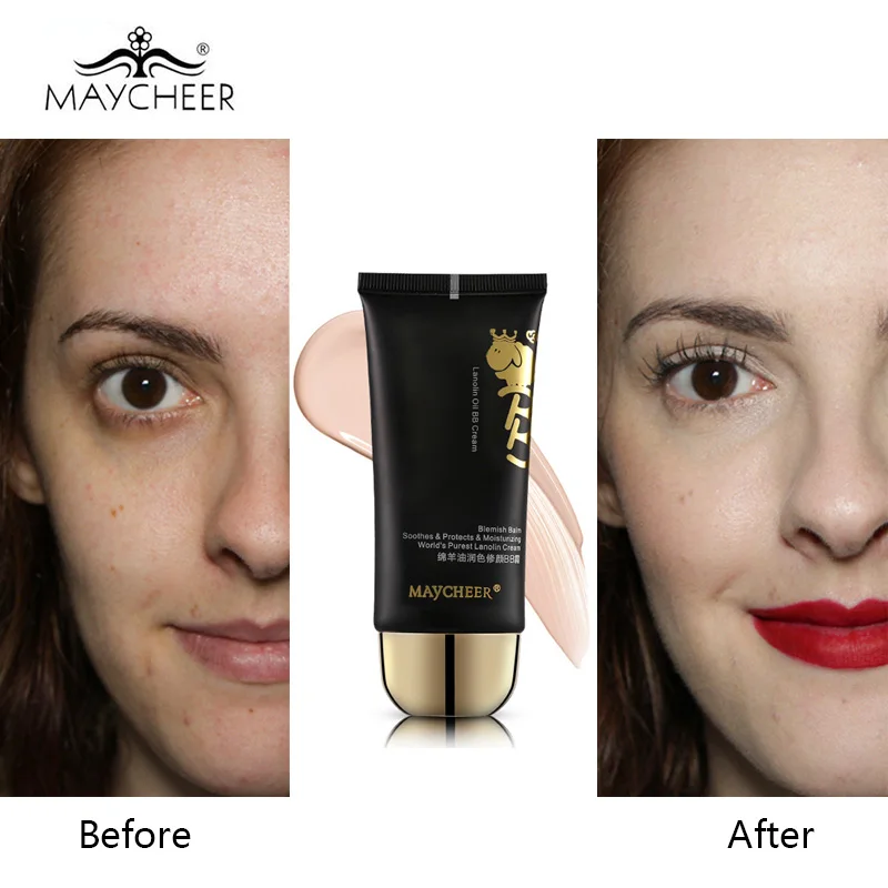 MAYCHEER Face Makeup Base Foundation BB Cream Moisturizing Concealer Blemish Make Up Natural Perfect Cover Brighten Finish |