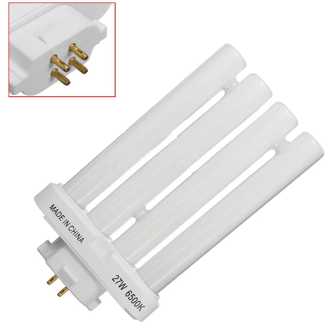 220V 27W 4 Pin строк 6500K двойной H Quad трубка компактная люминесцентная