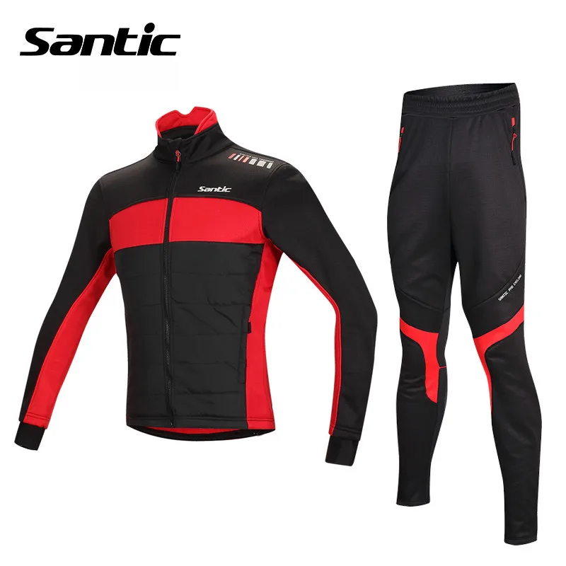 

Santic Cycling Jersey Set Men 2018 Winter Thermal Fleece Cycling Clothing Long Sleeve Bike Clothes Ciclismo Bicycle Kit Wear