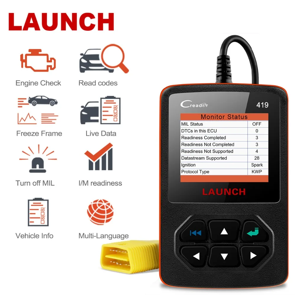 

Launch X431 CR8021 OBD2 Scanner Automotive Car Diagnostic Tool Clean Fault Code ABS SRS DPF Oil Lamp Service BMS EPB Reset Scan