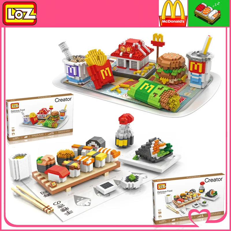 

LOZ McDonald's Hamburg Food Sushi NanoBlocks 3D DIY Building Blocks Bricks Action Figures Education Kids Toys Gift Decoration