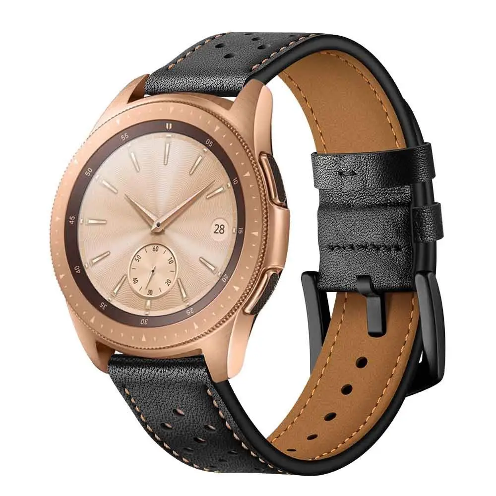 Кожаный ремешок для часов 20 мм 22 мм для samsung Galaxy Watch 46 мм gear S3 S2 быстросъемный ремешок для часов samsung Galaxy Watch 42 мм