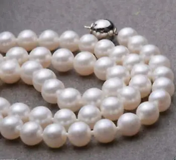 

AAA+ 9-10MM PERFECT WHITE ROUND SOUTH SEA PEARL NECKLACE 18" 14k