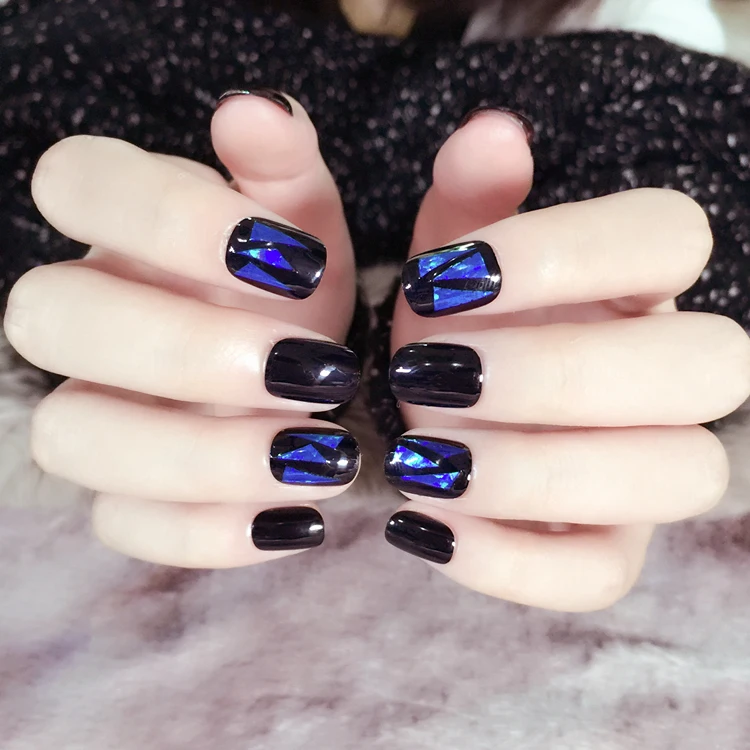 Fait à La Main Faux Ongles Courts 24 Pcs étoiles