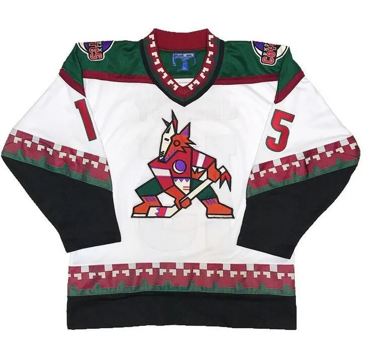 

Rare Phoenix Coyotes #15 Craig Janney Hockey Jersey Embroidery Stitched Customize any number and name Jerseys