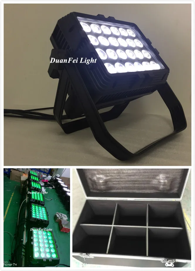 (6 шт./flycase)ip65 светодиодный светильник rgbw 24x10 Вт dmx настенный уличный 4 в 1 цветной