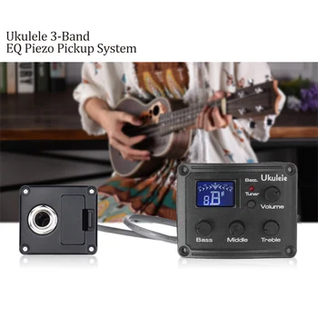 

Acoustic Guitar 3 Band Pickup EQ Equalizer Tuner Preamplifier LCD Screen Black