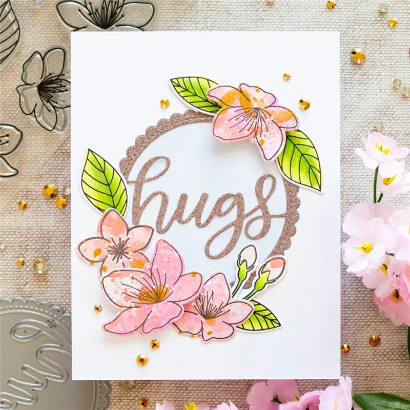 

GJCrafts Hugs Letter Background Metal Cutting Dies for Craft Dies Scrapbooking Album Stencil Card DIY Cutting Dies New 2019