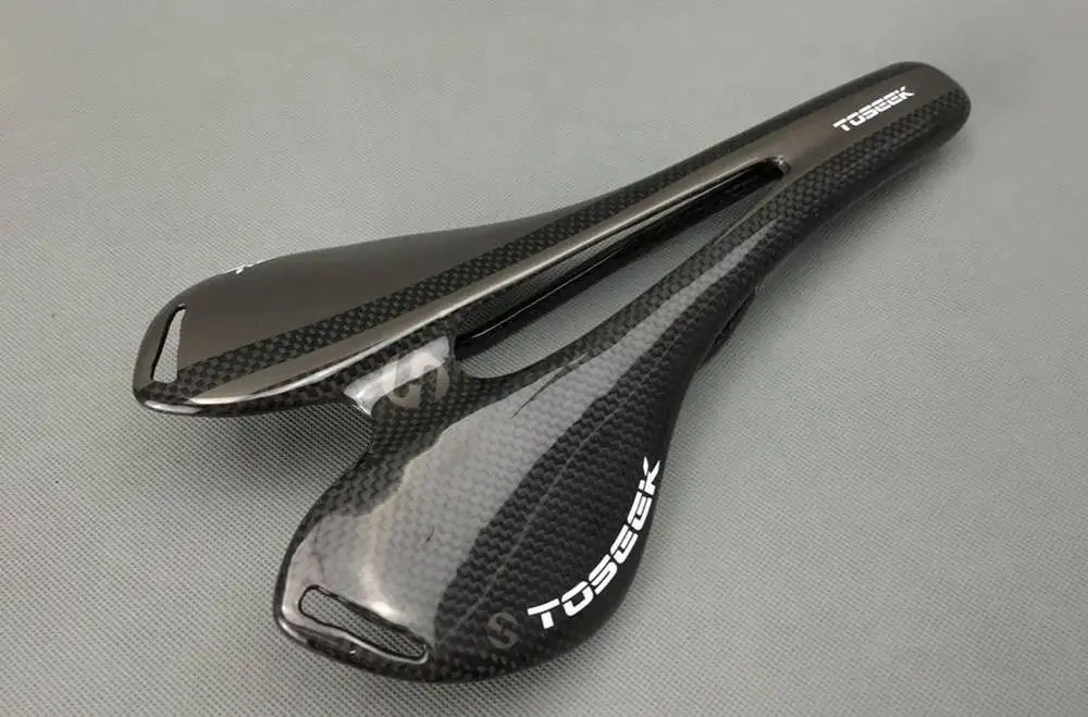 TOSEEK глянцевая 3 К отделка Полный Carbon Fibre Передние сиденья коврик седло велосипеда Запчасти 115