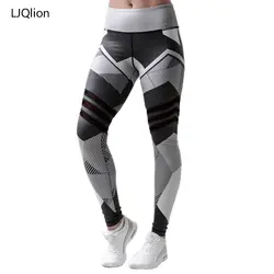 LJQlion 2018 Мода Фитнес Высокая талия эластичные леггинсы Для женщин сексуальный пуш-ап хип брюки готический Легинсы Для женщин тренировки