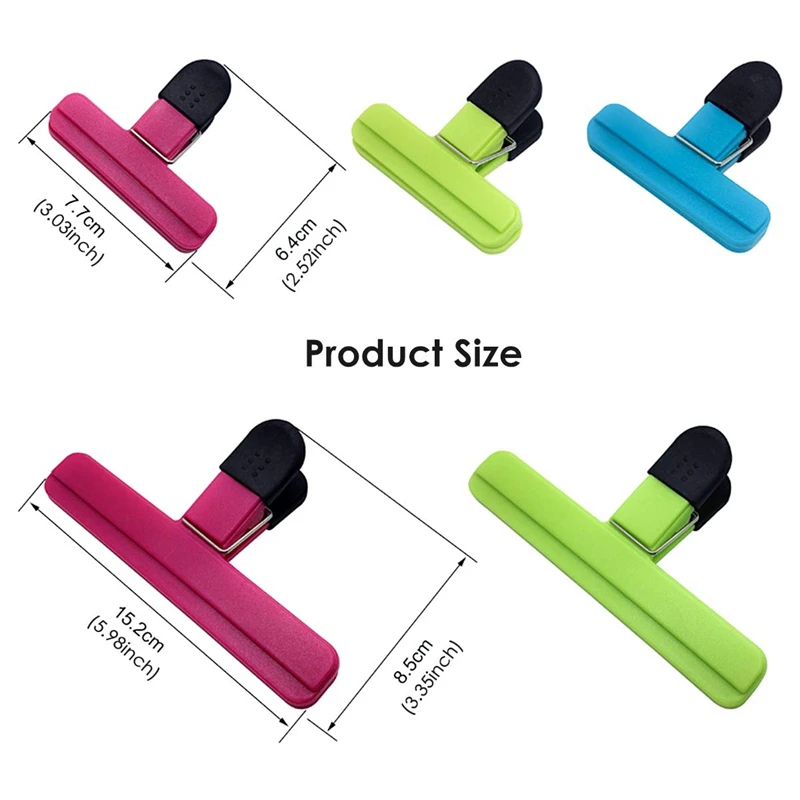 

Plastic Bag Clips Set Large Chip Bag Clips Colorful Sealing Clips Clamps for Snack and Food Bags