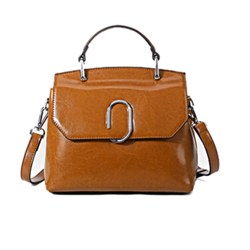 

High Quality Real Cowhide Women Top Handle Shoulder Bag Tote Shell Handbag New Fashion Genuine Leather Crossbody Messenger Bags