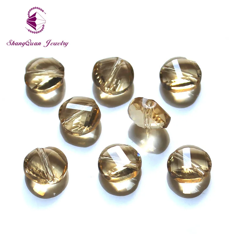 Shangquan Twist Shape AAA Austrian crystal beads 10mm 50pcs Button glass for jewelry making bracelet DIY | Украшения и аксессуары