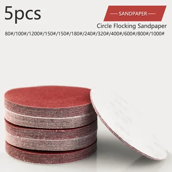 

Red Circular Polishing Discs 5pcs 125mm With Grits 80#-1000# Felt Wheel Polishing Sharpening Sand Paper Tool Accessories