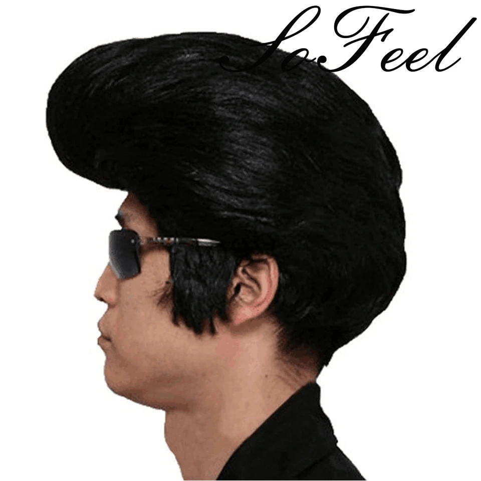 Sofeel Rock N Roll Elvis Presley Costume Wig The Plane Head Hairstyle Mens Cosplay Wig Cosplay Pink Wig Wig Ringwig Orange Aliexpress