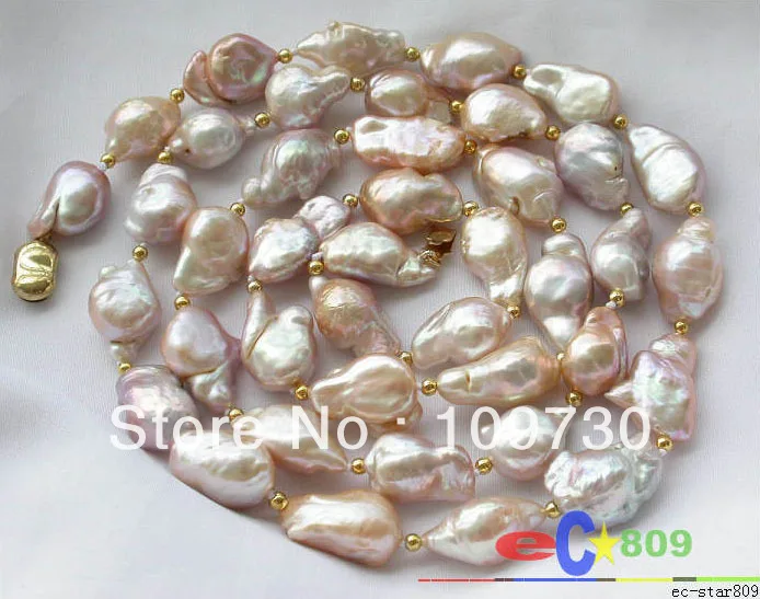 

Jewelry 00525 25MM lavender pink KESHI REBORN PEARL NECKLACE 5.5