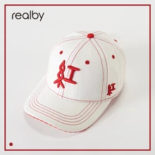REALBY новая летняя бейсболка чёрная и белая две модные с повседневным спортивным козырьком для покупок KR20-1