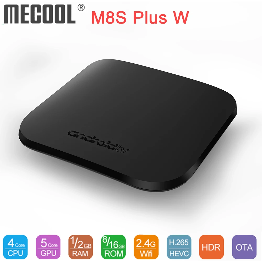 ТВ приставка MECOOL M8S Plus W Andriod Amlogic S905W четырехъядерный 1 ГБ DDR3 8 Android 7 4K смарт