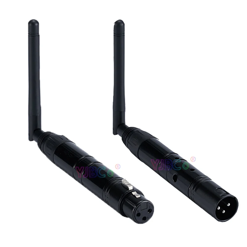 

DM-WT DMX512 Wireless Transmitter DM-WR Receiver XLR3 Connector 2.4G ISM 126 CH led controller with DC5V 0.5A led Power adapter