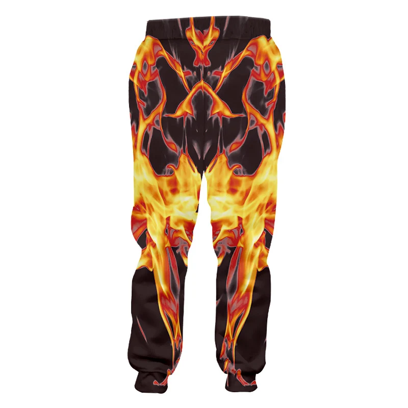 Брюки OGKB повседневные для взрослых модные длинные свободные аниме 3D с принтом