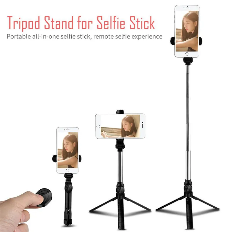 

New XT10 Portable Extended Rotation bluetooth Remote Control Selfie Stick Tripod Mobile Phone Holder for Live Sports