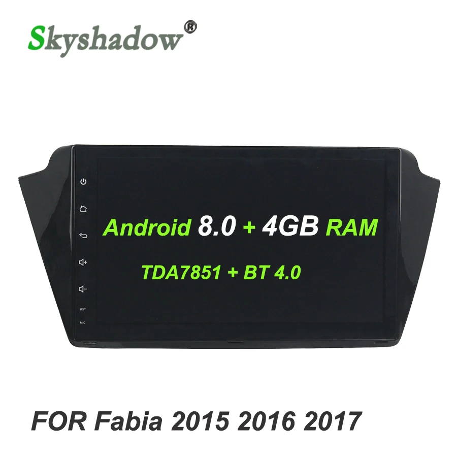 Discount 9" TDA7851 4*50W Android 8.0 4GB RAM Car DVD Player GPS Glonass Map radio cassette recorder wifi BT For VW Fabia 2015 2016 2017 0