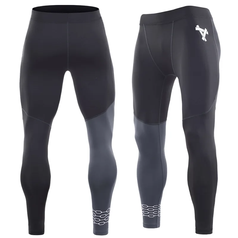 Мужские компрессионные колготки для бега, спортивные штаны, Стрейчевые леггинсы, обтягивающие штаны для бега, фитнеса, тренировок, тренировок, тренировочные штаны