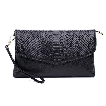 

Snake pattern Genuine Leather Clutch Women Wristlets Bag Fashion envelope Phone Purse shoulder mini bags female crossbody bag