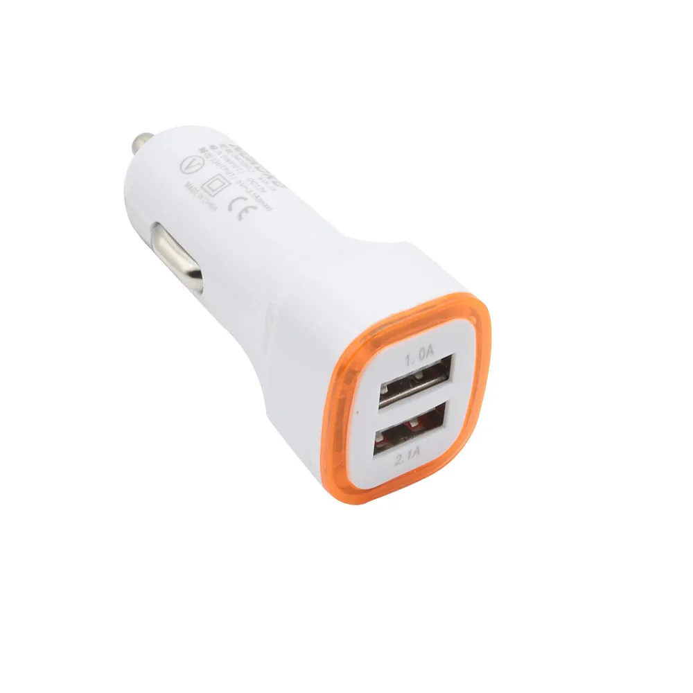 

12/24V 3.1A LED USB Dual 2 Port Adapter Socket Car Charger With LED Light For IPhone/Samsung/HTC Charge Two Devices At Once