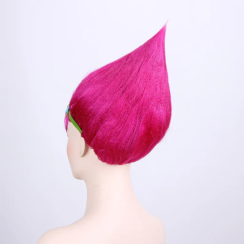 Trolls Wig for Kids Children Pink Costume Cosplay Birthday Party Supplies Kids Hairs Hat Wig with Hair Band Party Hat (4)