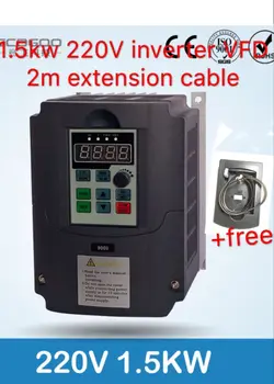 

EG 1500W VFD Spindle inverter plus free 2 meter extension cable 220V 1.5kw Frequency Drive Inverter Machine Inverter