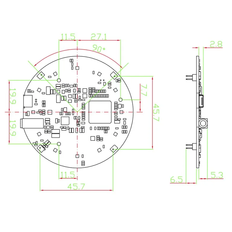 Respeaker Mic массив V2.0 дальнего поля w/7 PDM микрофоны, голос расширитель, Интеллектуальный голосовой развитию, набор «сделай сам»