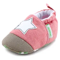 Мягкий, для новорожденных подошва обувь мода звезда шаблон хлопок Нижняя нескользящая обувь для маленьких мальчиков и девочек обувь для