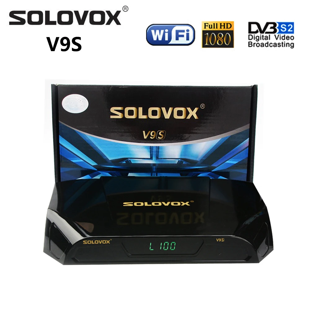 

SOLOVOX V9S DVB-S2 HD Satellite Receiver with AV Port Built-in WiFi Support WEB TV CCCAM NEWCAM Miracast IPTV Box vs openbox v9s