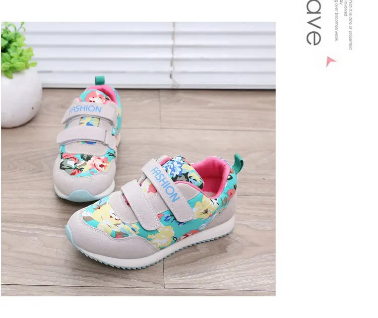 Детская Повседневная дышащая обувь для девочек сетка Обувь с цветочным орнаментом для мальчиков спортивные Удобная обувь детские