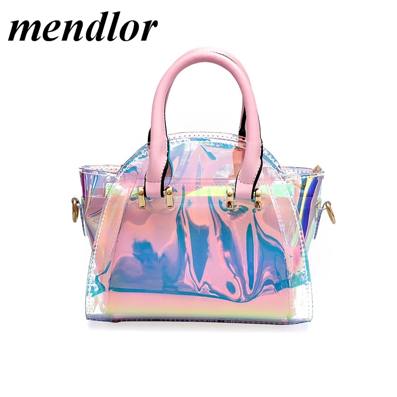 

2018 Summer New Brand Women 's Handbags Laser Korean Style Bags Transparent Shoulder Bags Jelly Candy Cute Clear Women Bag