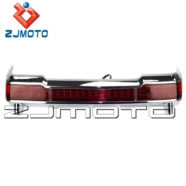  ZJMOTO Chrome ABS Plastic LED Tail Brake Running Light For Harley Classic Ultra King Tour Pack - 32634474101