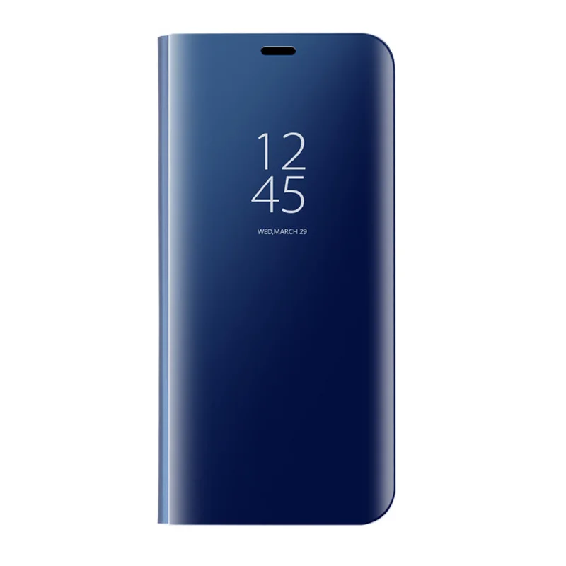 Чехол для Xiaomi Redmi Note 7 Pro с прозрачным покрытием, кожаный чехол для Xiaomi Redmi Go, откидной зеркальный чехол для Xiaomi Redmi Note 7 - Цвет: Blue