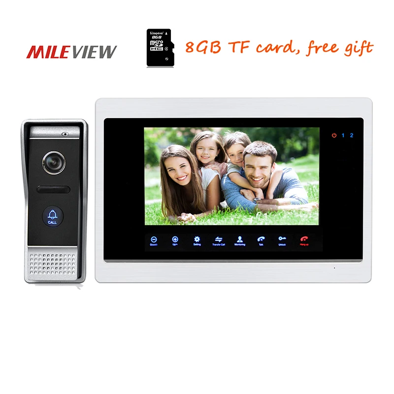 

Free Shipping 720P AHD HD 10" Color Video Door Phone Intercom Unlock Record System Night Vision Doorbell Camera Motion Detection