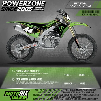 

PowerZone Custom Team Graphics Backgrounds Decals 3M Stickers Kit For Kawasaki KX250F 2013-2016 007