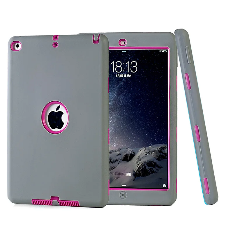 

For ipad air2 Safe Armor Shockproof Heavy Duty Silicone Hard Case Cover for Apple Ipad Air 2 for ipad 6 tablet cases M2A14D