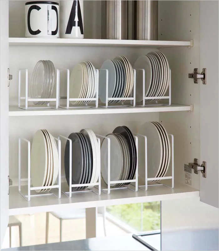 

Houmaid Creative Tableware Storage Draining Rack Kitchen Organization Shelves Black White Disk And Bowl Floor Type Holders