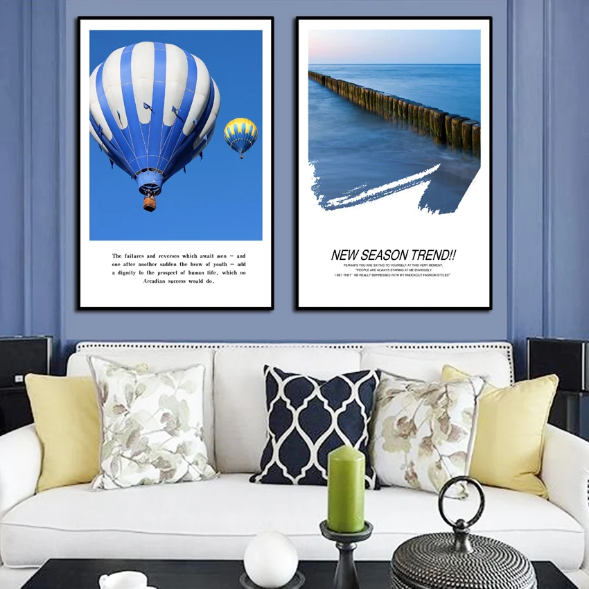 Nordic-Blue-Hot-Air-Balloon-Sea-Posters-And-Prints-Canvas-Painting-Unframed-Wall-Pictures-For-Living (1)