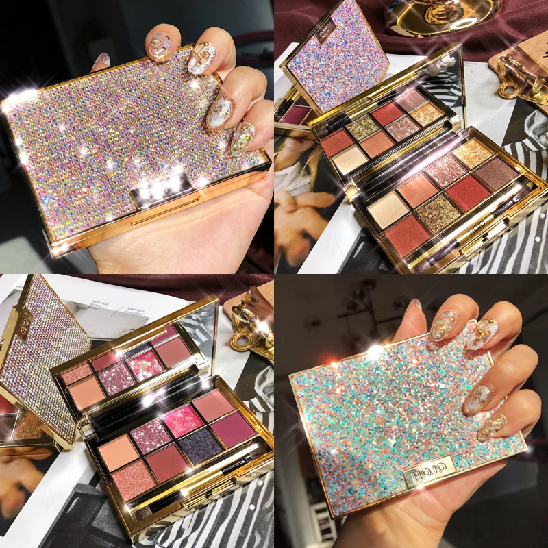 

8 colors Eyeshadow Palette Shimmer Matte Neutral Glitter Eyeshadow Pallete Pigmented Eye Shadow Makeup Palette Warm Colors