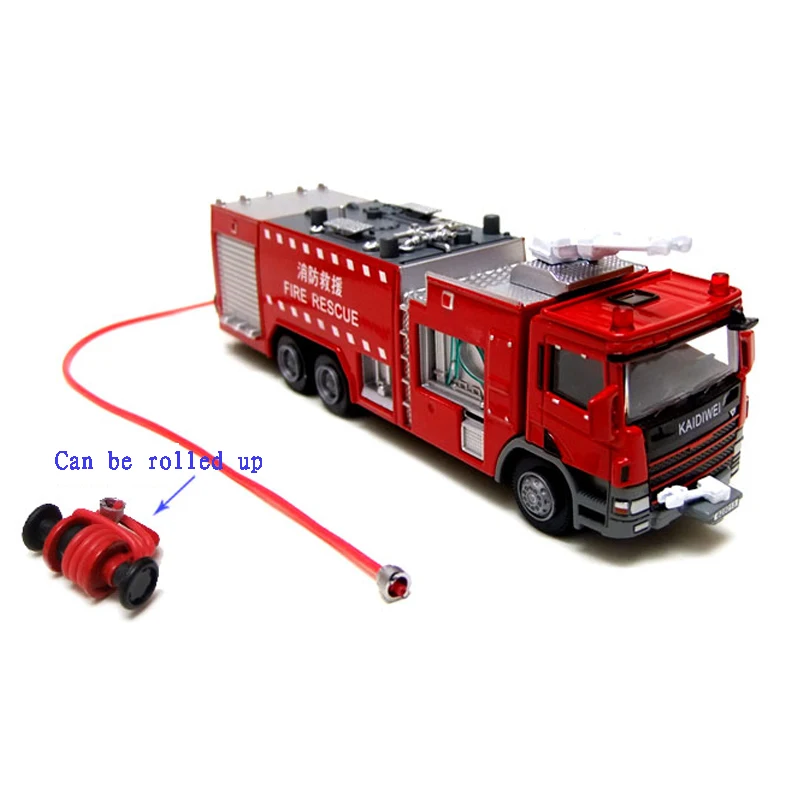 Игрушки пожарная машина из сплава литая 1:50 модель водная Пушка вращающаяся на 360 градусов пожарная спасательная детская игрушка