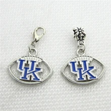 

50pcs/lot NCAA Team Kentucky Wildcats dangle charms DIY bracelet/necklace lobster clasp Sports Floating hanging charm jewelry