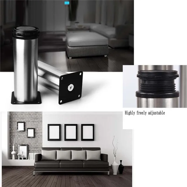 Us 15 03 6 Off Aliexpress 18cm Sofa Cupboard Cabinet Furniture Leg Adjule Table Legs Stainless Steel Chairs Feet Kitchen Metal